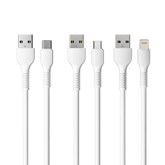 1m 2m 3m 2.4A 3A PVC / TPE Micro USB Tipo C Cavo USB Lightning Accessori per telefoni cellulari all'ingrosso Cavo dati Cavo di ricarica USB per telefoni cellulari Huawei Xiaomi Samsung